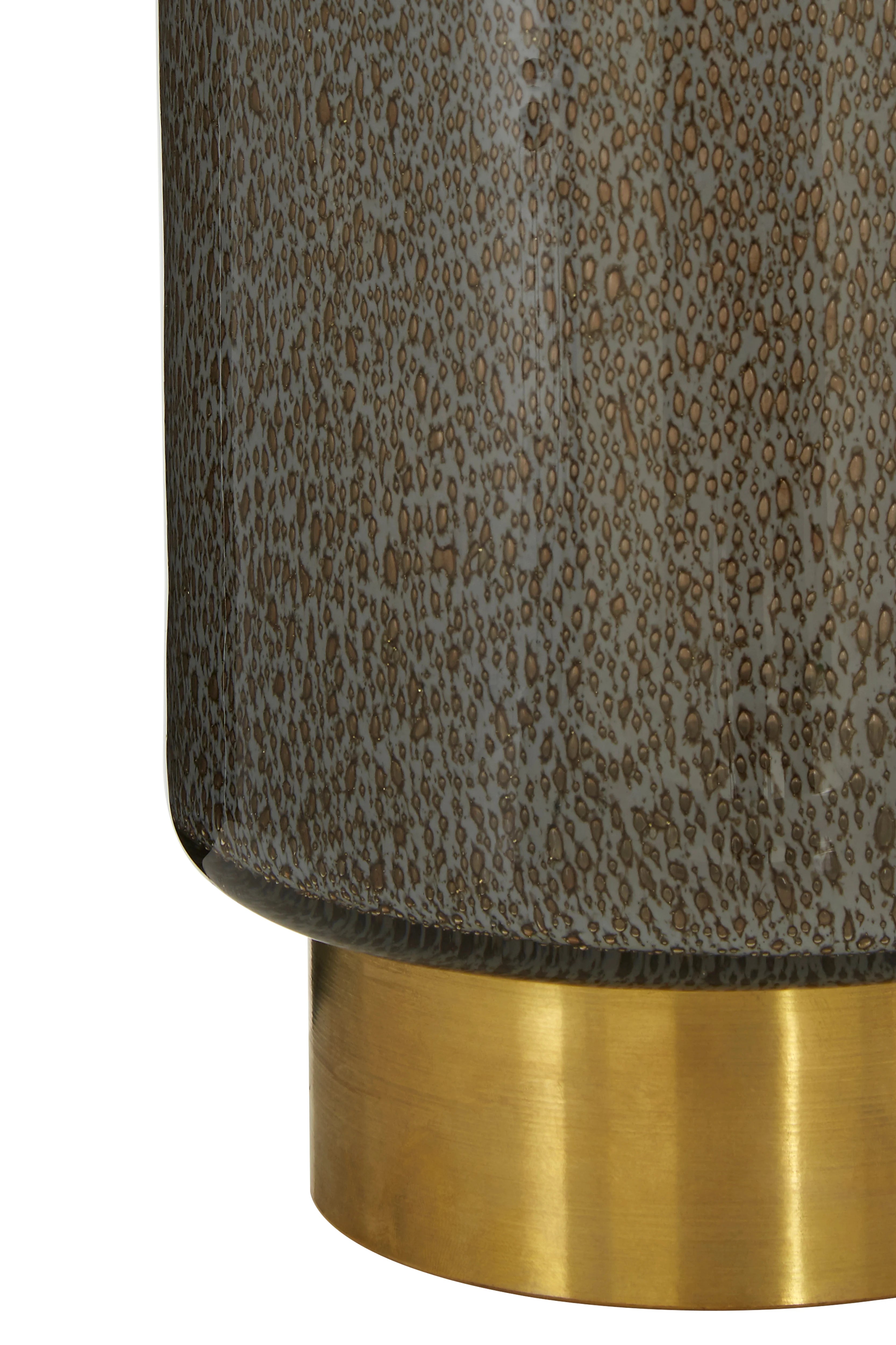 Akola Speckled Grey Class & Gold Vase | Large